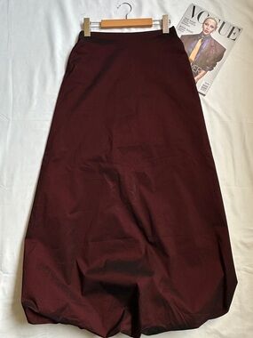 Vintage Burgundy A-Line Maxi Skirt
